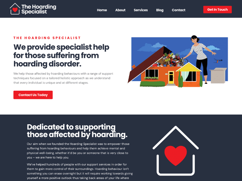 Web design for hoarding specialist