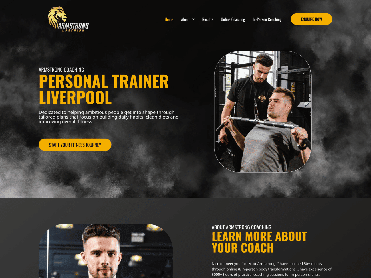 Personal Trainer Website Design
