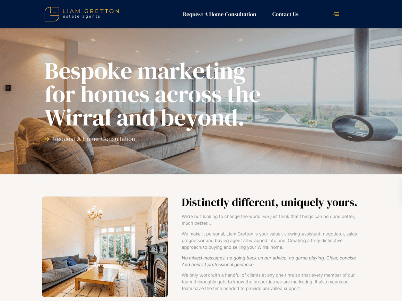 Website design for Real Estate agent in Wirral